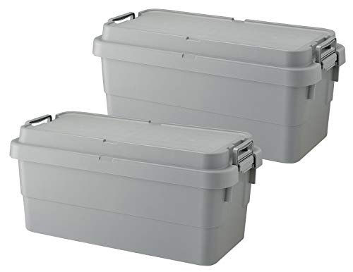 リス 収納ボックス スタッキング トランクカーゴ グレー 70L 日本製 TC-70S 2個セット