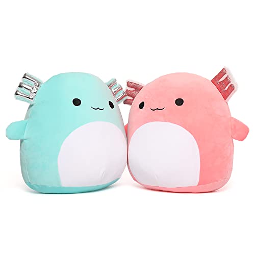 Tezituor 16" Large Axolotl Plush Toy Throw Pillow - Stuffed Animals Toy Giant Soft Hug Squishy And Cuddly Salamander Plushie For Girlfriend,Kids,Teens, Mint Green #TOP7