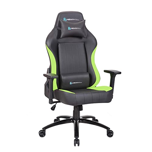 Newskill Silla Gaming Profesional De Escritorio Akeron, Cuero Pu Transpirable, Altura Ajustable, Reclinable 180 , Gas Pistón Clase 4, Reposabrazos Ajustables 3d, Cojín Lumbar Y Cervical, Verde Newskill Silla Gaming Profesional De Escritorio Akeron, Cuero Pu Transpirable, Altura Ajustable, Reclinable 180 , Gas Pistón Clase 4, Reposabrazos Ajustables 3d, Cojín Lumbar Y Cervical, Verde