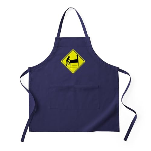CafePress Funny Caution Pinball Wizard Player Arcade Sign Kitchen Apron with Pockets, Grilling Apron, Baking Apron