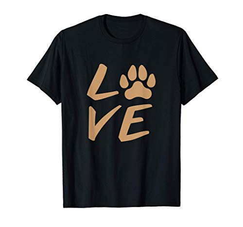 Dog Owner Gifts Love Dog Paw Print Animal Paw Dog Lover Gift T-Shirt