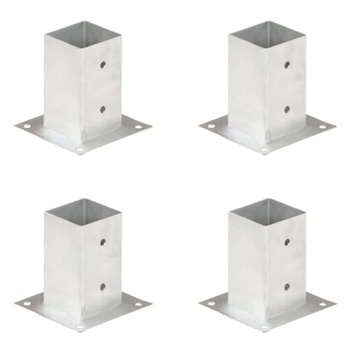 Homgoday Verzinkte Metall Pfostenanker 81x81 mm für Vierkantrohre 150 cm - Rostbeständig für Beton und Holz Zaunzubehör Model145448