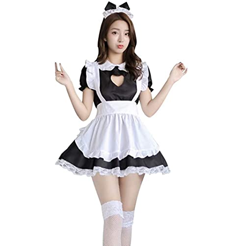 HappyHome メイド服 コスプレ 大人 かわいい メイドドレス ワンピース ロリータ 仮装 メイドコス カチューシャ 白タイツ セット HappyHome メイド服 コスプレ 大人 かわいい メイドドレス ワンピース ロリータ 仮装 メイドコス カチューシャ 白タイツ セット