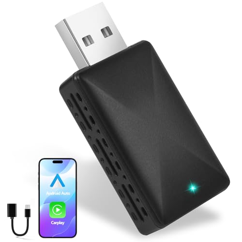 Wodasi Wireless Android Auto & Carplay Wireless Adapter, Wireless 2 IN 1 Stick