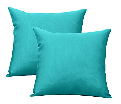 Augld 2Pack Indoor & Outdoor Waterproof Throw Pillow Cover Teal 20"x20"