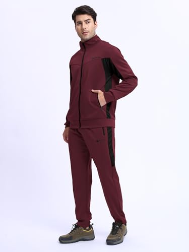 Men's Tracksuit 2 Pieces Set Full Zip Athletic Sports Set Long Sleeve Lightweight Jogging Sweatsuit Outfits4