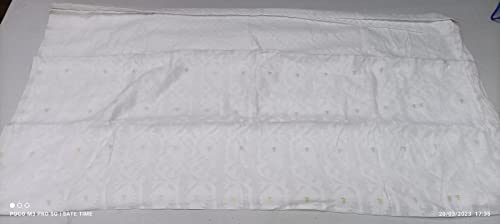 Sari jamdani de algodón suave para mujer, ropa formal india y sari blanco de verano 3
