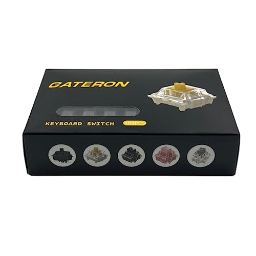 Image of Gateron Oil King V2 Pre-Lubed Smooth Linear Keyboard Switches,108 Pcs | 5-Pin 55gf,60 Million Keystroke Lifespan,Compatible MX Mechanical Keyboards,DIY Custom Mod Parts