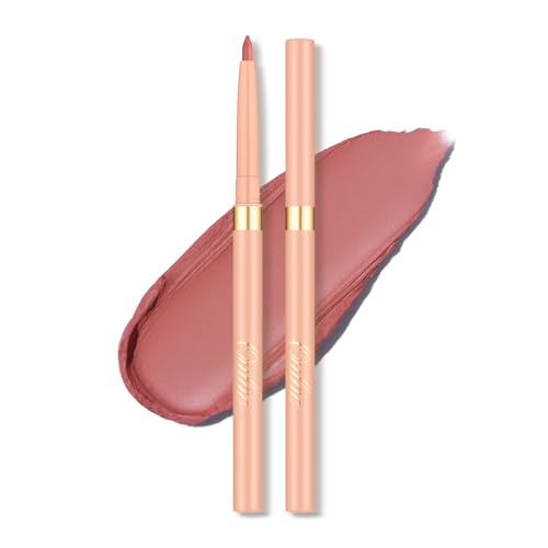 OULAC Matte Coral Peach Eye Liner & Lip Liner 2 in 1, Waterproof, Smudge-proof Retractable Eyeliner Pencils Lasts 24H+
