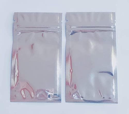 100 Silver Aluminum Foil Mylar 4x7" Recloeable Bag Front Clear AL-2 Ship Fast image 4
