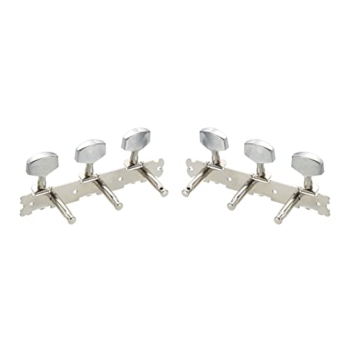 Patikil Classical Guitar String Tuning Pegs Chrome Plated Machine Heads Tuning Keys Tuners Single Hole For Classical Guitar 3L 3R, 1 Set, Silver Tone #TOP3