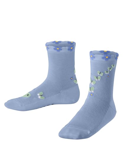 FALKE Beautiful Butterflies K SSO Baumwolle Kurz Gemustert 1 Paar Calcetines, Blau (Crystal Blue 6290), 23-26 niños Unisex