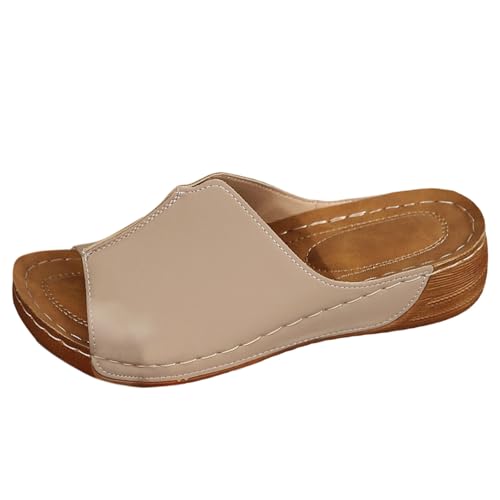Generisch Zapatos de verano para mujer, cómodos, con plataforma, sandalias romanas, zapatillas ortopédicas, sandalias de cuña, sandalias de cuña, zapatos de tacón, zapatos de ocio, zapatillas ligeras