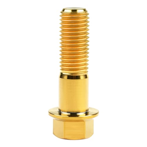 Image of Titanium Bolt M12 30 35 40 45 50 55 60 65 70 75 80 85 90mm Hex Small Flange Head for Motorcycle Car Modification Pack of 4 (M12x40mm Pitch 1.25, Gold)