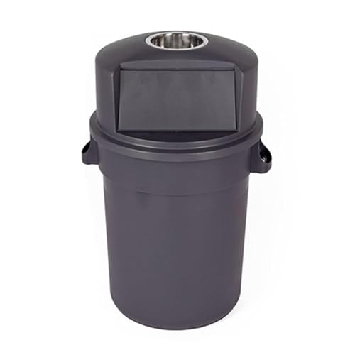 Cubo de Basura para Exteriores de 120 l/31,7 galones, Cubo de Basura Redondo con Tapa Superior abatible y cenicero, Cubo de Basura de plástico Grueso, Cubo de Basura Grande Gris os