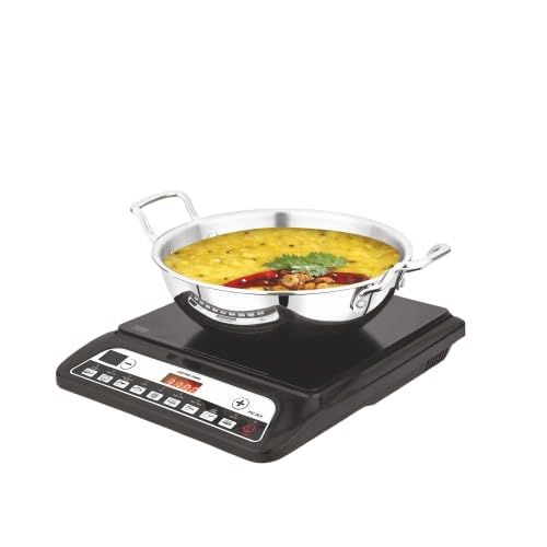 Image of Tosaa Triply Stainless Steel 24 cm Kadai with Lid /Indian Wok|Even Heat Distribution| Consumes Less Oil|Easy to Clean|Gas Stove Compatible - 2000 ml