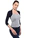 AmélieBoutik Women Long Sleeve Bolero Shrug Cropped Open Front Cardigan Jacket(Blue Small)