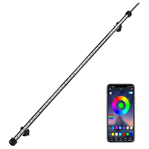 GreenSun Aquarium Lampe, LED Aquarium Beleuchtung, Aquarium Licht mit APP Fernbedienung,Aquarium LED Lampe RGB Farbwechsel zum Beleuchten von Aquarienpflanzen DIY Vollspektralfarbe Zeitkontrolle 98cm