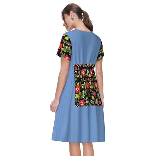 Robe d'été ukrainienne brodée rose : finis les looks monotones ! - 5