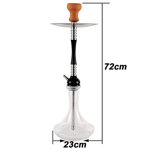 JYXZM Hukahn Set 72 cm Premium Moderne Glashakenschlauch mit abnehmbarem Aluminiumgriff Hukahn Schüssel Schlauch… – Bild 3