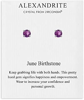 June (Alexandrite) Birthstone Earrings Created with Zircondia® Crystals