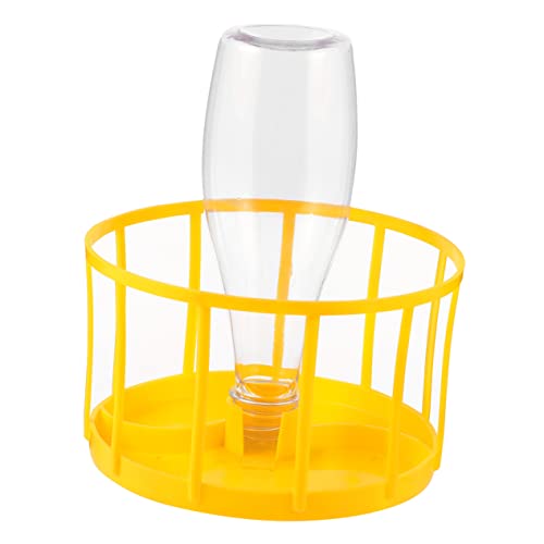 BESTonZON Lizard Turtle Reptile Feeder Bowl Yellow Automatic Water Dispenser Food Container for Tortoises Geckos and Other Pet Reptiles Easy to Food Grade
