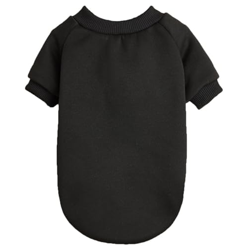 Image of Soft Puppy Sweater for Small Dogs Winter Knit Pullover, Black XXS | Elastic Cuffs Pet Clothes, Holiday Party Matching, Fall Winter Daily Outfit, Soft Breathable Machine Washable Sweatshirt