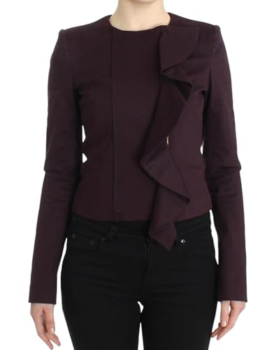 Blazer violet en coton mélangé femme veste élégante pour le bureau et les sorties
