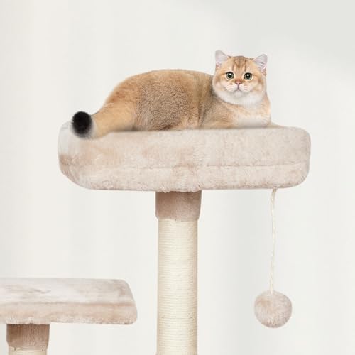MIAO PAW Cute Cat Tree Tower for Indoor Cat Tower with — texture and fabric close-up
