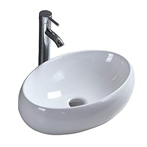 Lavabo en Céramique Blanc de Qualité Supérieure pour Salle de Bains