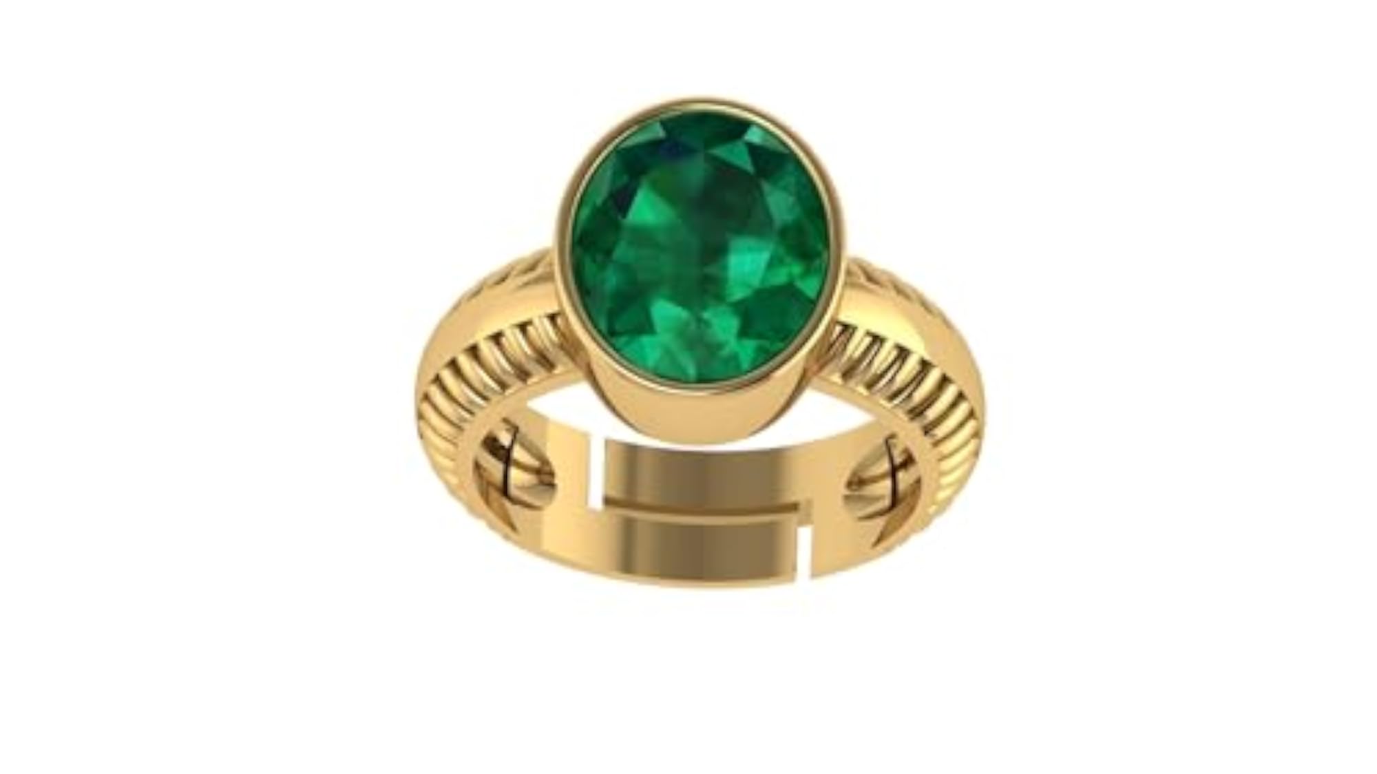 Women's 9.00 Ratti Natural Emerald Gold Ring, Adjustable