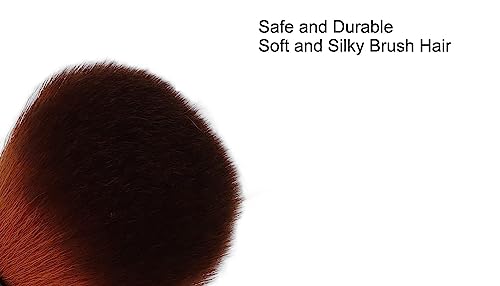 Image of Retractable Pro Beauty Kabuki Makeup Brush - Cosmetic Face Powder Foundation Blush, Slim Portable for Liquid Makeup (Rose Red)