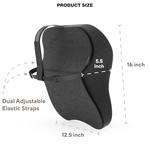 Image of Sulfar Neckrest Cushion for Neck and Cervical Support - Car Headrest Memory Foam Pillow - Designed to Relieve Neck Pain and Muscle Tension with Balanced Softness (Black, Pack of 1) Large