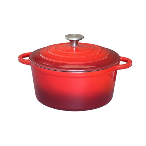 XAGMODSHN Cacerola Recubierta Esmaltada para Distribución Uniforme del Calor Y Preparación De Comidas Horno Holandés De Artesanía Moderna Horno Holandés para Cocción Lenta