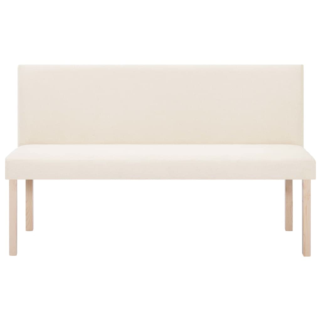 Banco 139,5 cm Poliéster Crema de color