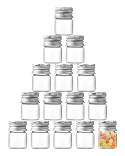 ZAMXHUG 15 Stück Probe-Glasflaschen mit Deckel 5 ml