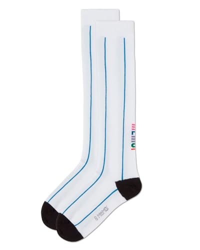 MeMoi Girls Sporty Stretch Cotton Logo Vertical Stripe Knee Sock3