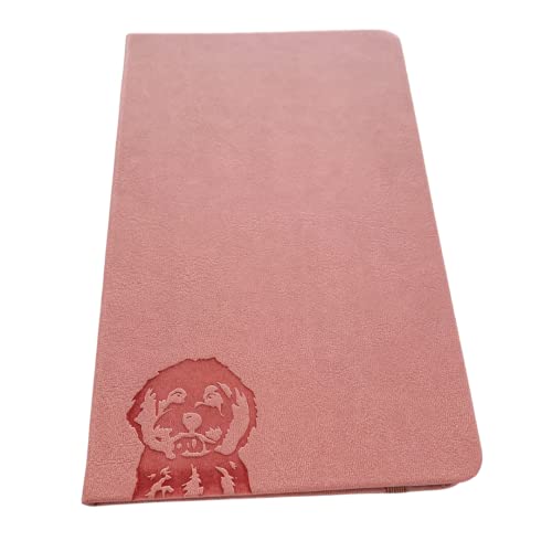 Journal intime A5 de luxe en cuir PU rose et carnet ligné 100gsm au motif Cavoodle chic