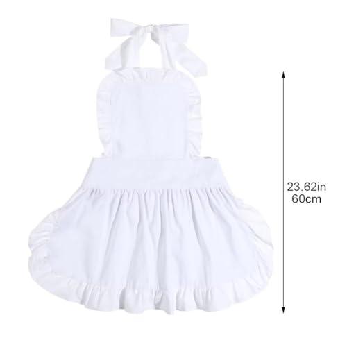 Delantal de camarera retro con volantes ideal para eventos de cosplay y cafeterías 8