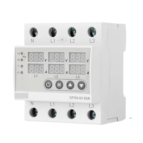 Voltmètre ampèremètre triphasé GPS8-03 moniteur de tension 63A