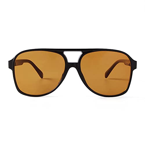 ADE WU Retro Vintage Sonnenbrille für Frauen Männer Pilotenbrille Große Rahmen Klassische 70er Sonnenbrille Cover