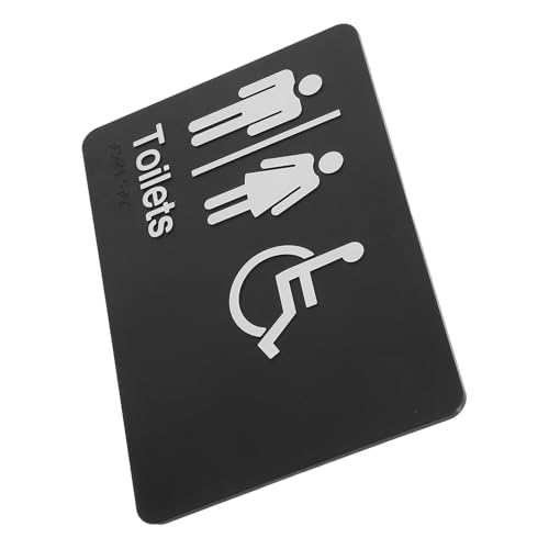 Generic Unisex Restroom Sign with Braille for All Gender Toilets Self-adhesive Abs Bathroom Door Marker for Business Office Restaurant Hotel Handicap Accessible and Indoor Outdoor Use