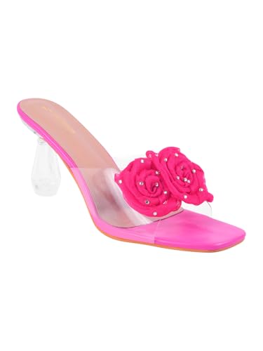 Image of SilverArrow womens Aromo Flora Fashion Sandals|Stilettos Heel Sandals With Open Back|Ethnic Wear