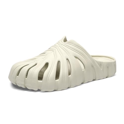 Image of Monstera Slippers, Variegated Monstera Shoes, Non-Slip Soft Lightweight Bathroom Slides Unisex
