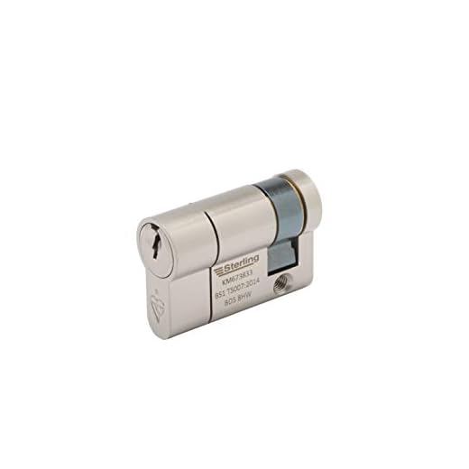 Sterling ESN1145 TS007 BS1 1 stjärna polis godkänd av Design Euro Door Cylinder, satinnickel