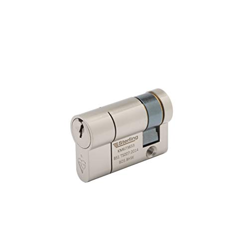 Sterling BS1 ESN1130 Enhanced Police Approved Secured by Design Euro Door Cylinder, Satin Nickle