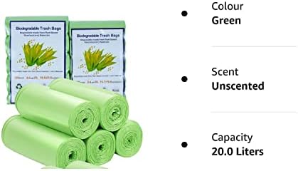 Bin bags, Biodegradable Small Bin Bags,trash liners bags 100PCS Pedal Bin Liners 15L-20L4-6gal, Small Pedal Trash Bags for Office, Bathroom Kitchen,50x60cm