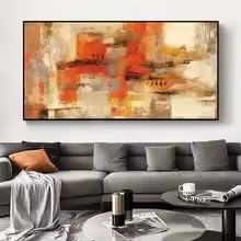 Affiche abstraite jaune doré 70x100cm pour salon