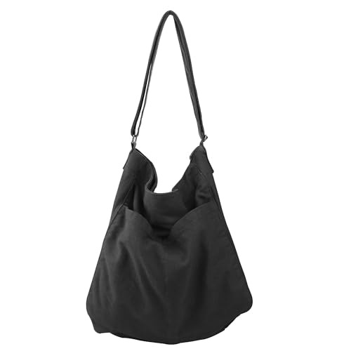 Bolso Hobo de Lona GEMIU para Mujer y Hombre Negro miniatura 1