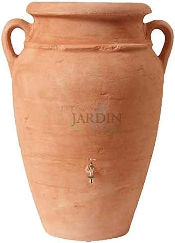 Deposito de Agua 250 litros | Anfora Jardin 250 L con Grifo | Deposito Agua de Lluvia 70x108 cm | Depositos de Agua Decorativos